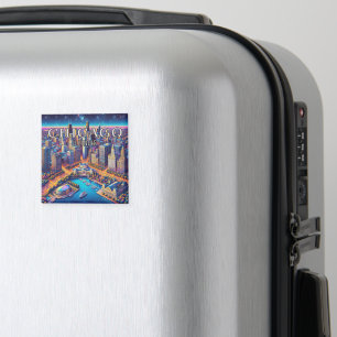 Imán Chicago Illinois 3 Souvenir Fridge Magnet
