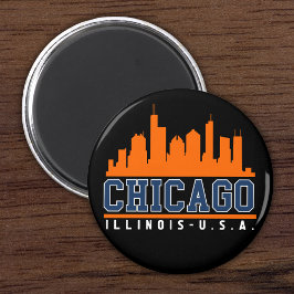 Imán Chicago Illinois Beatiful Skyline