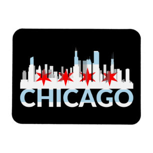 Imán Chicago Illinois Ciudad Ventosa 4 Estrellas Logoti