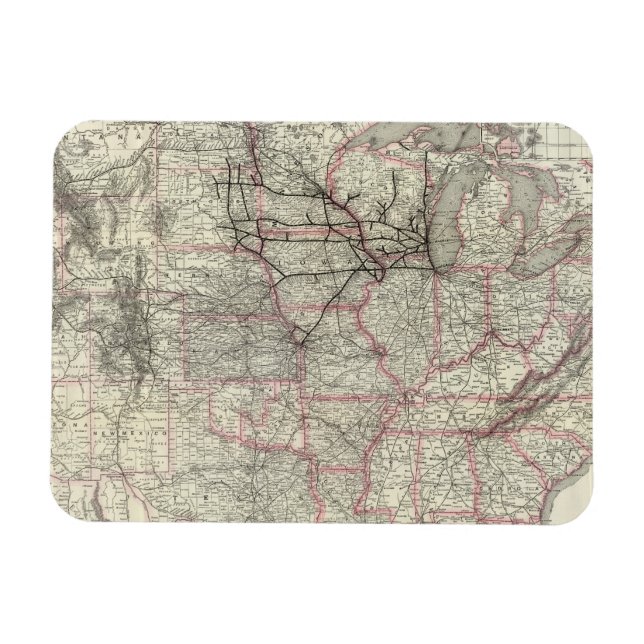 Imán Chicago Milwaukee y St Paul Ry y conexiones (Horizontal)