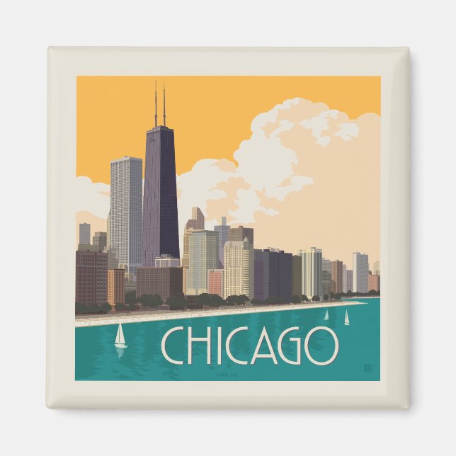 Imán Chicago | Modern Skyline (Frente)