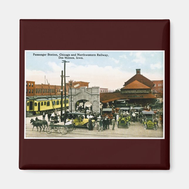 Imán Chicago y Northwestern Railway, Des Moines, Iowa (Frente)