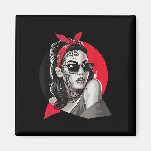 Imán Chicano Chicana La Raza Barrio Tattoo Muerte _4 (Frente)