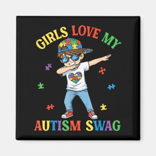Imán Chicas Aman Mi Swagger de Autismo Niño con Dabbing