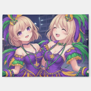 Imán Chicas animales Mardi Gras