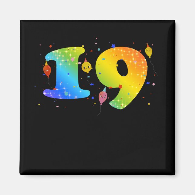 Imán chicas de 19 años 19º cumpleaños (Frente)