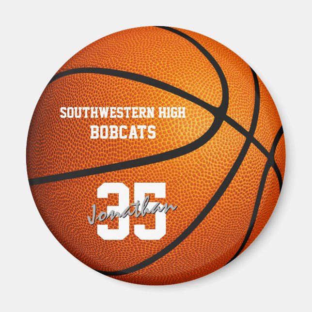 Imán chicas de baloncesto personalizados (Frente)