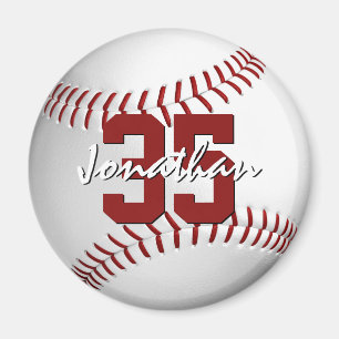 Imán chicas de béisbol softball masculino personalizado