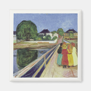 Imán Chicas de Edvard Munch Painting en el puente (c 19