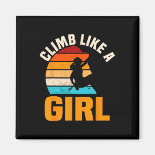 Imán Chicas de escalada en bloques Retro Vintage Escala