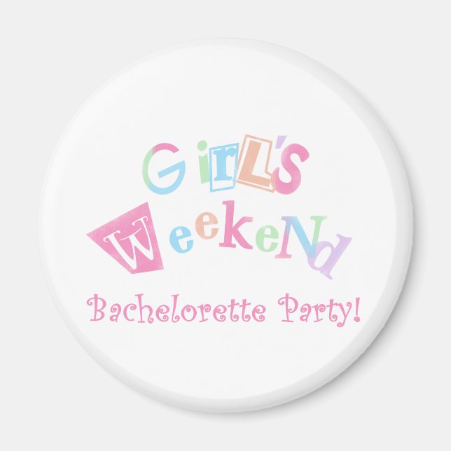 Imán Chicas de fin de semana de texto genial Fiesta de  (Frente)