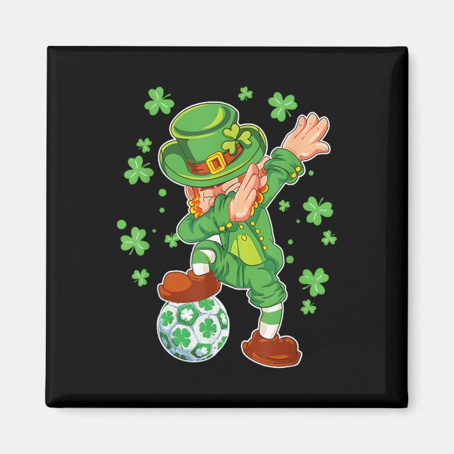Imán Chicas De Fútbol Leprechaun St Patricks Day (Frente)
