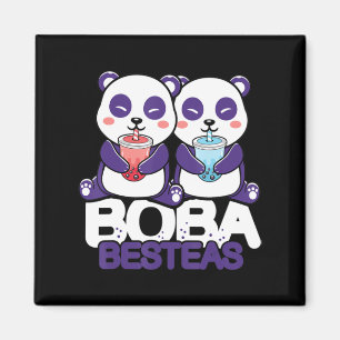 Imán Chicas de Panda Boba Bubble Tea Anime Kawaii Neko