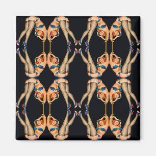 Imán chicas de patrones de simetría kaleidoscopo