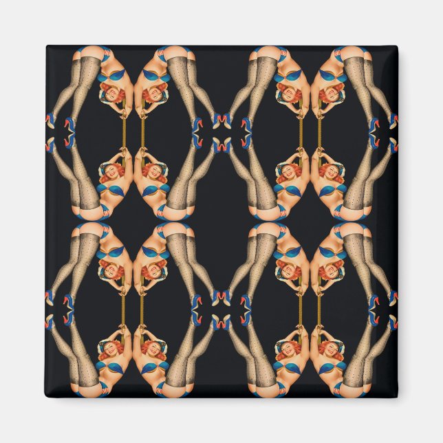 Imán chicas de patrones de simetría kaleidoscopo (Frente)