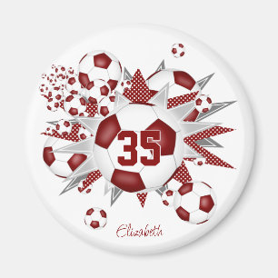 Imán chicas de pelota de fútbol personalizada