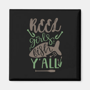Imán Chicas de pescadores de arte real Fish Yall