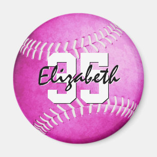 Imán chicas de softball rosado regalos personalizados d