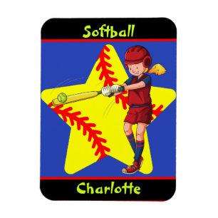 Imán Chicas de Softbol Star Batter Swing Personalizado