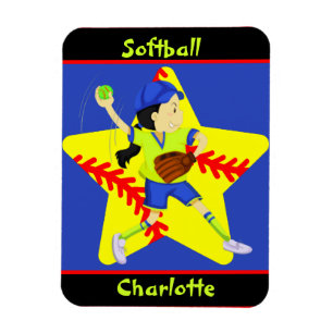 Imán Chicas de Softbol Star Pitcher Personalizado