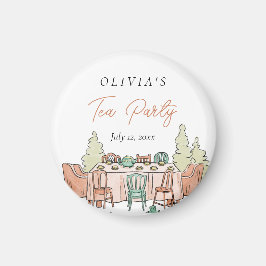 Imán Chicas de té fiesta lindo cumpleaños