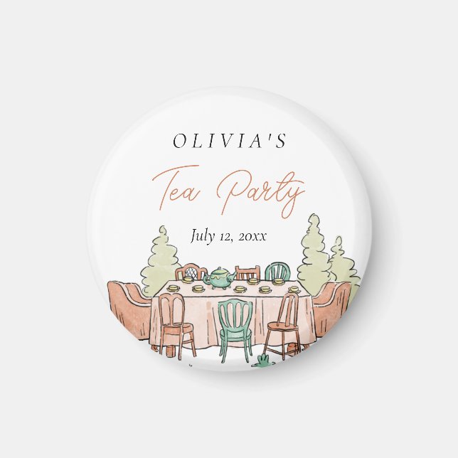 Imán Chicas de té fiesta lindo cumpleaños (Frente)