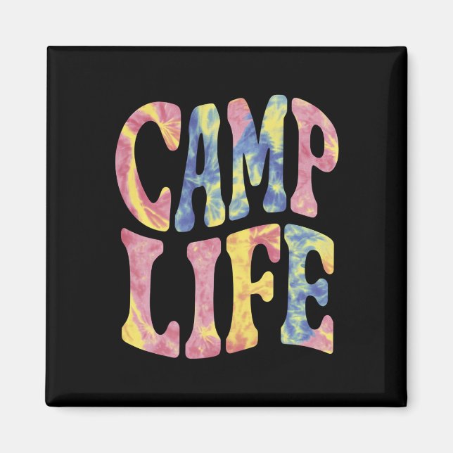 Imán Chicas de verano de camping vida de campamento Tie (Frente)