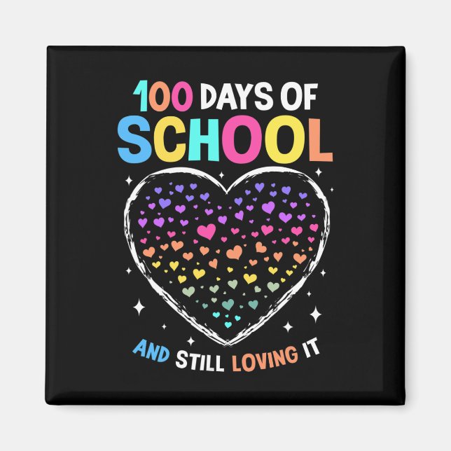 Imán Chicas Del Día De La Escuela 100 Días De Enseñanza (Frente)