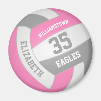 Imán chicas del equipo de voleibol gris rosa lindo