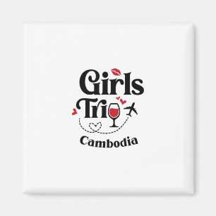 Imán Chicas Divertidas de Vino Viaje a Camboya Vacacion