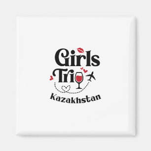 Imán Chicas Divertidas Viaje a Kazajistán Vino Vacacion