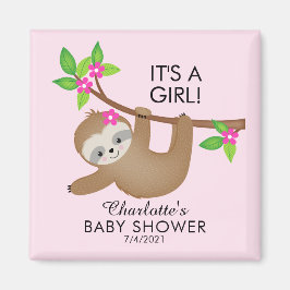 Imán Chicas dulces de Sloth Baby Shower Favor Magnet