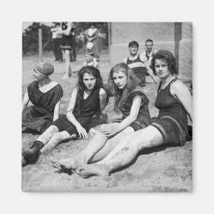 Imán Chicas en la playa, 1900s tempranos