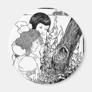 Imán Chicas Encontraron Un Nido De Pájaro