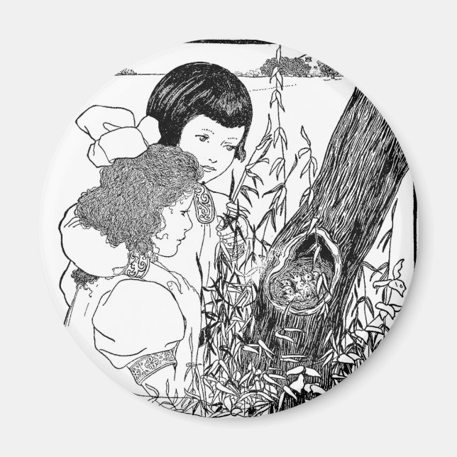 Imán Chicas Encontraron Un Nido De Pájaro (Frente)