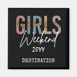 Imán Chicas Fin de Semana Cheetah Impresión Chicas via