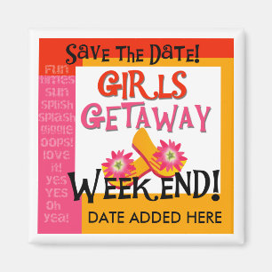 Imán Chicas Getaway Save the Date Magnet