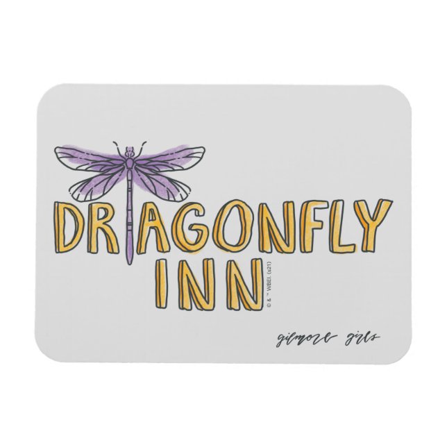 Imán Chicas Gilmore | Logo de Dragonfly Inn Watercolor (Horizontal)