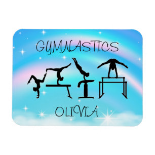 Imán Chicas Gimnasia Bizada con Arcoiris