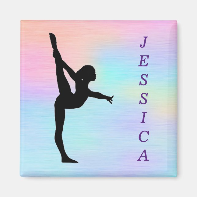 Imán Chicas Gimnasia Pastel Magnet (Frente)