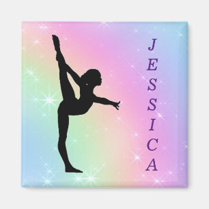 Imán Chicas Gimnasia Pastel Magnet
