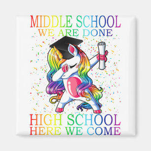 Imán Chicas Graduación de secundaria Unicornio mágico