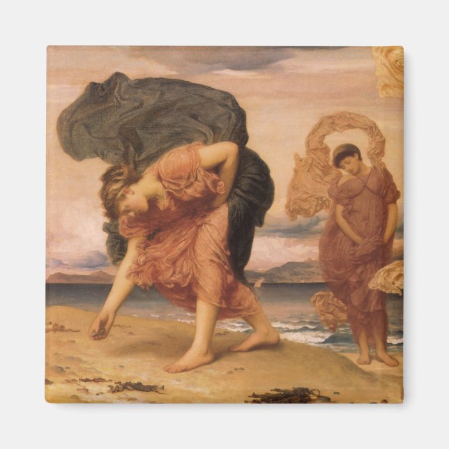 Imán Chicas Griegos Recogiendo Burbujas De Lord Leighto (Frente)