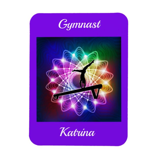 Imán Chicas Gymnast Balance Beam Personalizado (Vertical)