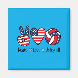 Imán Chicas Paz Amor Voleibol 4 de Julio Americano
