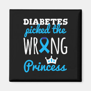 Imán Chicas Princesas de Sensibilización T1D Cinta azul