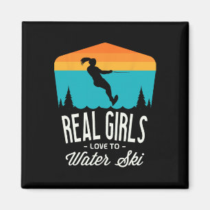 Imán Chicas Reales Aman Esquiar En El Agua Esquiadora D