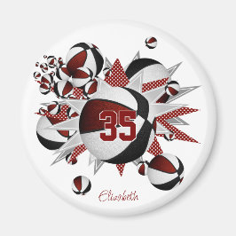 Imán chicas regalos deportivos maroon estrellas de balo