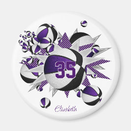 Imán chicas regalos deportivos púrpura baloncesto estre