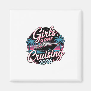 Imán Chicas Retro se van de Crucero Vacaciones de Cruce